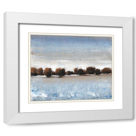 Distant Treeline II White Modern Wood Framed Art Print with Double Matting by OToole, Tim