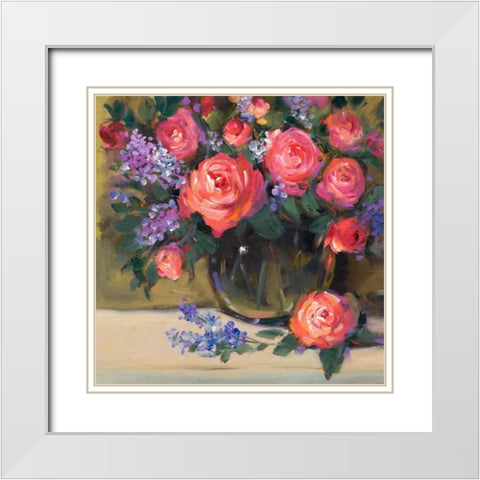 Floral Still Life I White Modern Wood Framed Art Print with Double Matting by OToole, Tim