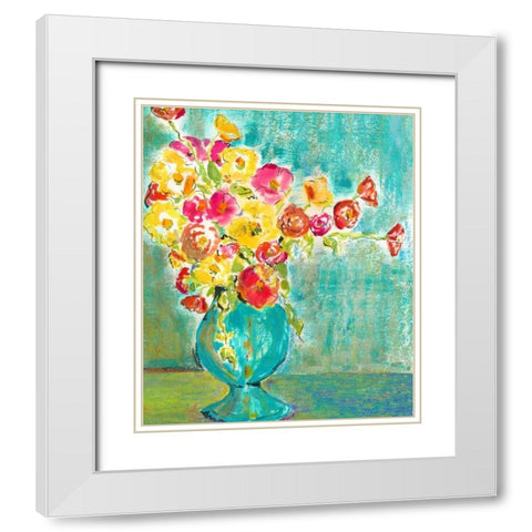 Pastel Vase I White Modern Wood Framed Art Print with Double Matting by Minasian, Julia