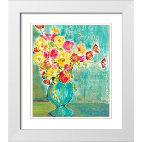 Pastel Vase I White Modern Wood Framed Art Print with Double Matting by Minasian, Julia