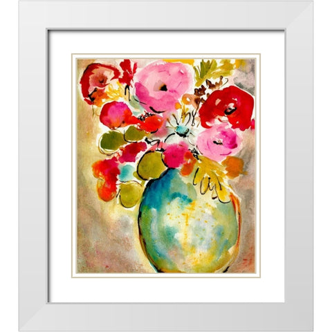 Pastel Vase II White Modern Wood Framed Art Print with Double Matting by Minasian, Julia