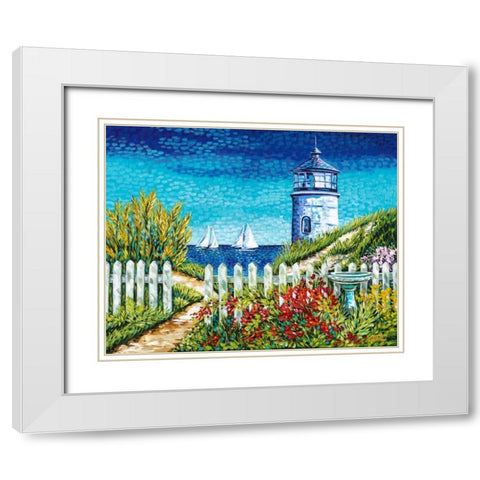 Lighthouse Retreat I White Modern Wood Framed Art Print with Double Matting by Vitaletti, Carolee