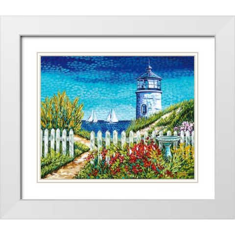 Lighthouse Retreat I White Modern Wood Framed Art Print with Double Matting by Vitaletti, Carolee