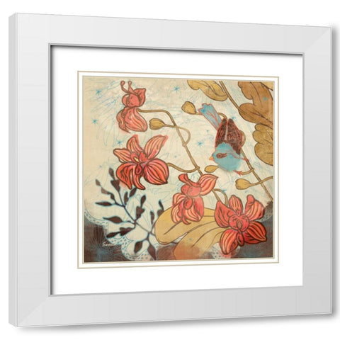 Spice and Whimsy II White Modern Wood Framed Art Print with Double Matting by Evelia Designs