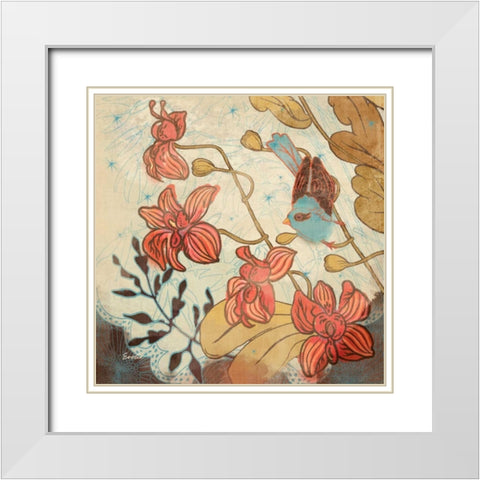 Spice and Whimsy II White Modern Wood Framed Art Print with Double Matting by Evelia Designs
