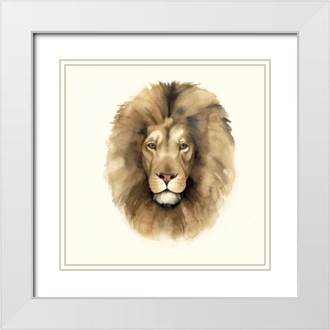 Safari Cat II White Modern Wood Framed Art Print with Double Matting by Popp, Grace