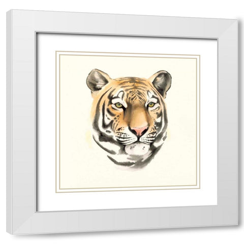 Safari Cat III White Modern Wood Framed Art Print with Double Matting by Popp, Grace