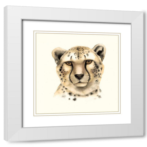 Safari Cat IV White Modern Wood Framed Art Print with Double Matting by Popp, Grace