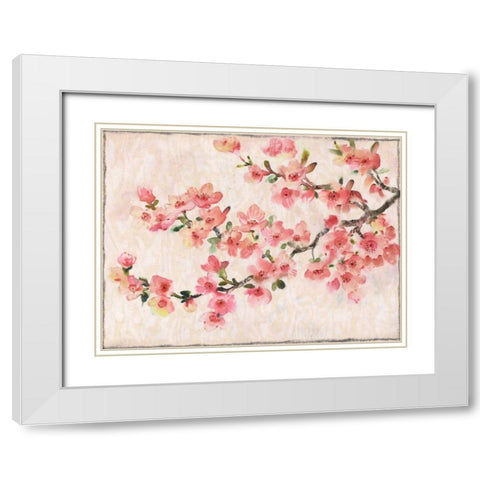 Cherry Blossom Composition I White Modern Wood Framed Art Print with Double Matting by OToole, Tim