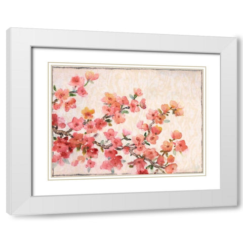 Cherry Blossom Composition II White Modern Wood Framed Art Print with Double Matting by OToole, Tim