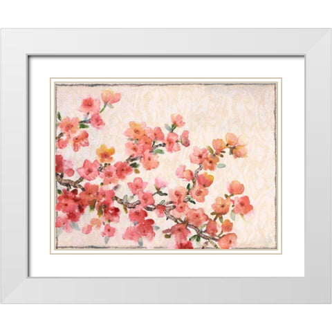 Cherry Blossom Composition II White Modern Wood Framed Art Print with Double Matting by OToole, Tim