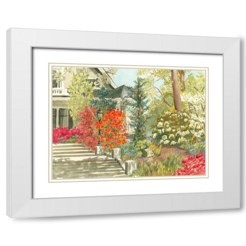 Plein Air Garden I White Modern Wood Framed Art Print with Double Matting by Miller, Dianne