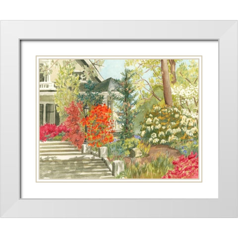 Plein Air Garden I White Modern Wood Framed Art Print with Double Matting by Miller, Dianne