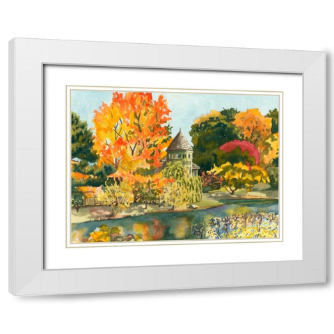 Plein Air Garden II White Modern Wood Framed Art Print with Double Matting by Miller, Dianne