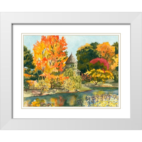 Plein Air Garden II White Modern Wood Framed Art Print with Double Matting by Miller, Dianne