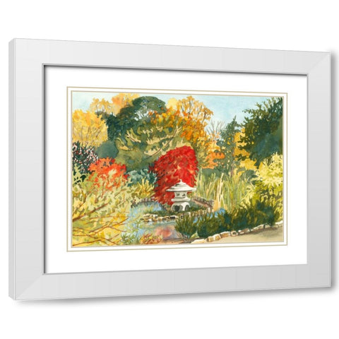 Plein Air Garden III White Modern Wood Framed Art Print with Double Matting by Miller, Dianne