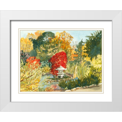 Plein Air Garden III White Modern Wood Framed Art Print with Double Matting by Miller, Dianne