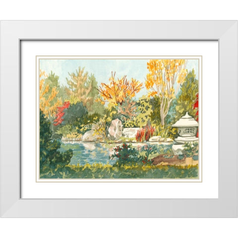 Plein Air Garden IV White Modern Wood Framed Art Print with Double Matting by Miller, Dianne
