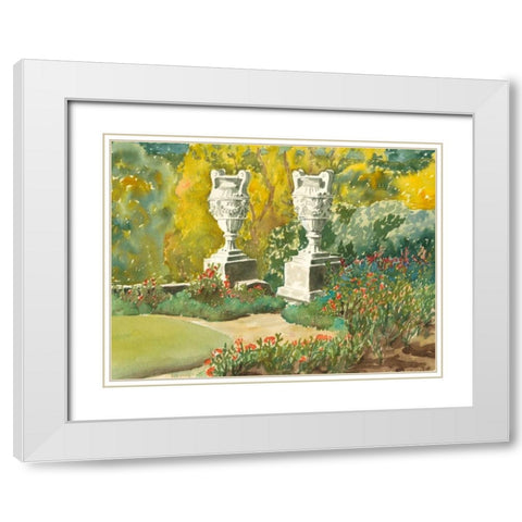 Plein Air Garden V White Modern Wood Framed Art Print with Double Matting by Miller, Dianne