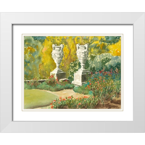 Plein Air Garden V White Modern Wood Framed Art Print with Double Matting by Miller, Dianne