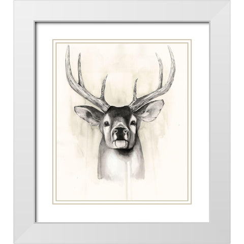 Timberland Animals II White Modern Wood Framed Art Print with Double Matting by Popp, Grace