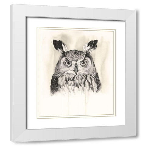 Timberland Animals III White Modern Wood Framed Art Print with Double Matting by Popp, Grace