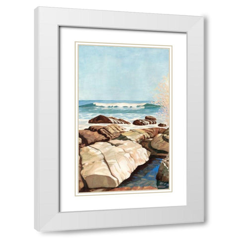 Sea Spray I White Modern Wood Framed Art Print with Double Matting by Miller, Dianne