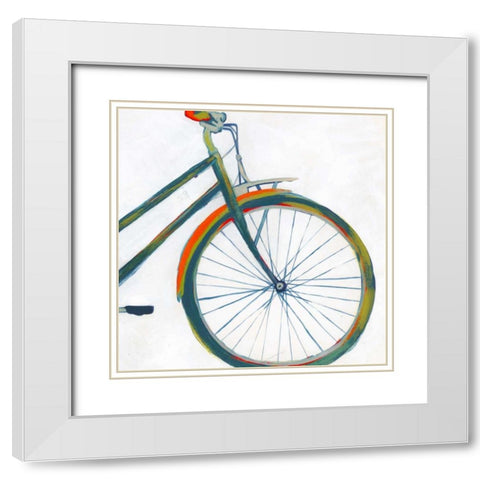 Bicycle Diptych II White Modern Wood Framed Art Print with Double Matting by Popp, Grace