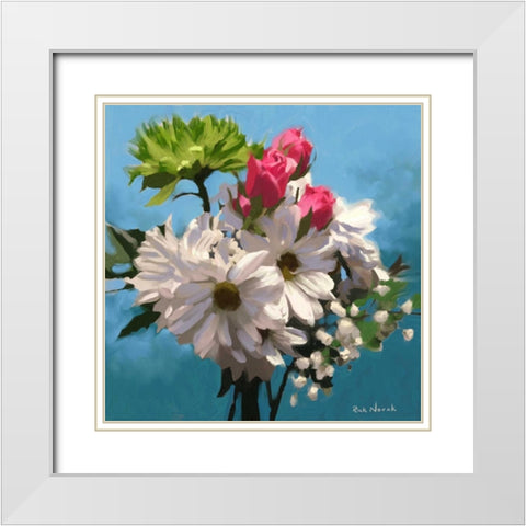 Still Floral I White Modern Wood Framed Art Print with Double Matting by Novak, Rick