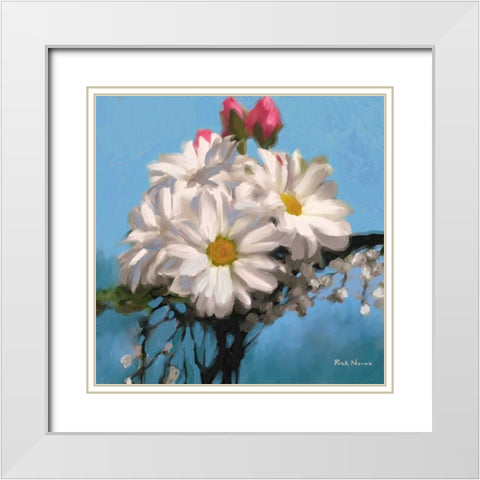 Still Floral II White Modern Wood Framed Art Print with Double Matting by Novak, Rick