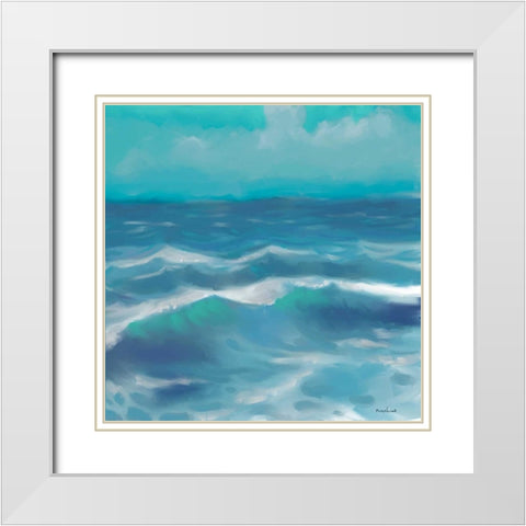 Ocean Waves II White Modern Wood Framed Art Print with Double Matting by Novak, Rick