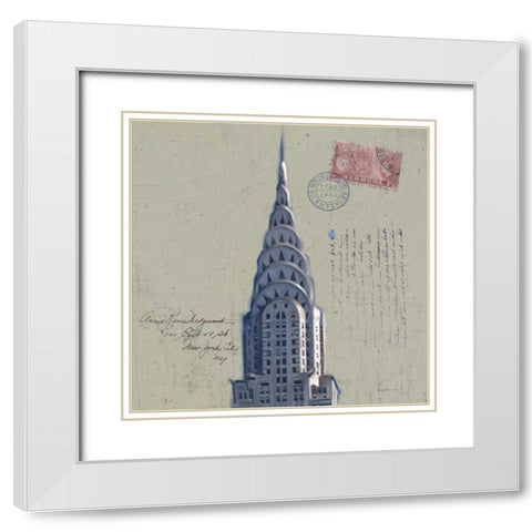 Postage Skyscraper I White Modern Wood Framed Art Print with Double Matting by Novak, Rick
