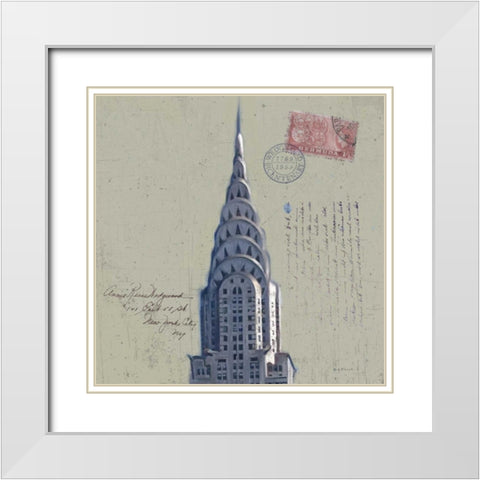 Postage Skyscraper I White Modern Wood Framed Art Print with Double Matting by Novak, Rick