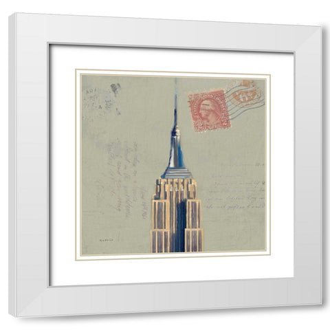 Postage Skyscraper II White Modern Wood Framed Art Print with Double Matting by Novak, Rick