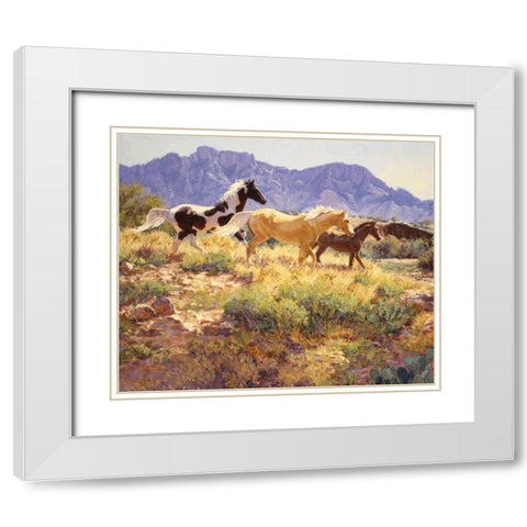 Horses at Big Wash White Modern Wood Framed Art Print with Double Matting by Goldrick, Claire
