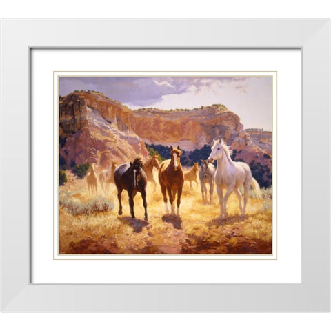 Canyon Trails White Modern Wood Framed Art Print with Double Matting by Goldrick, Claire