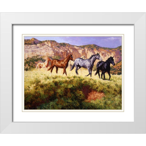 At the Crossing White Modern Wood Framed Art Print with Double Matting by Goldrick, Claire