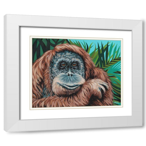 Jungle Monkey I White Modern Wood Framed Art Print with Double Matting by Vitaletti, Carolee