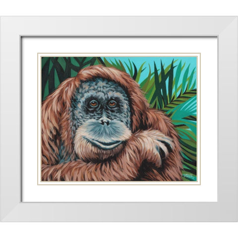 Jungle Monkey I White Modern Wood Framed Art Print with Double Matting by Vitaletti, Carolee