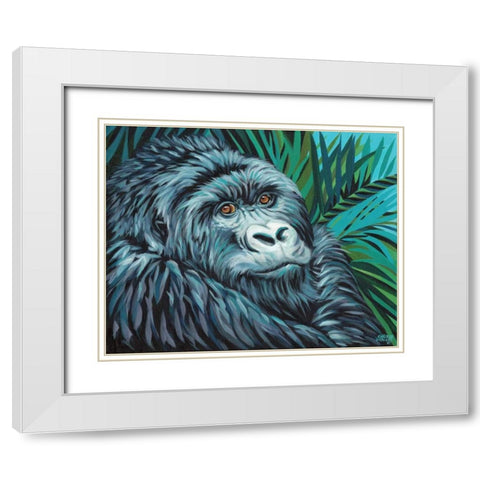 Jungle Monkey II White Modern Wood Framed Art Print with Double Matting by Vitaletti, Carolee