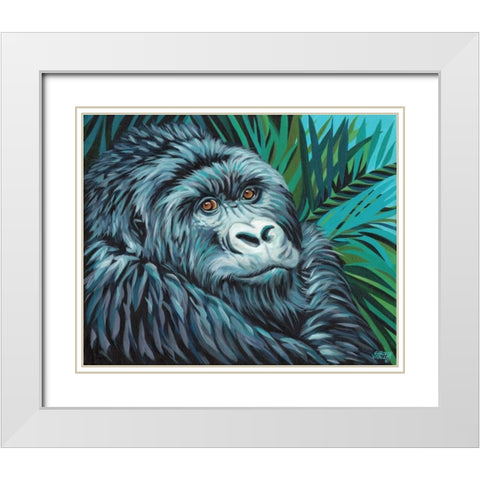 Jungle Monkey II White Modern Wood Framed Art Print with Double Matting by Vitaletti, Carolee