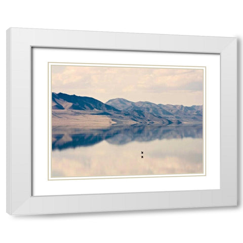 Reflection I White Modern Wood Framed Art Print with Double Matting by Coomes, Sylvia