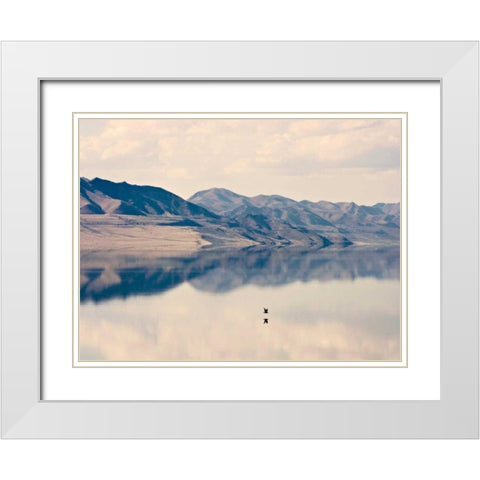 Reflection I White Modern Wood Framed Art Print with Double Matting by Coomes, Sylvia