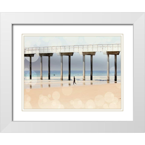 Boardwalk I White Modern Wood Framed Art Print with Double Matting by Coomes, Sylvia