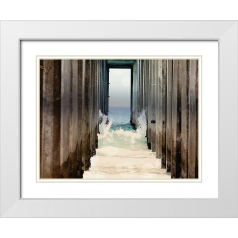 Boardwalk II White Modern Wood Framed Art Print with Double Matting by Coomes, Sylvia