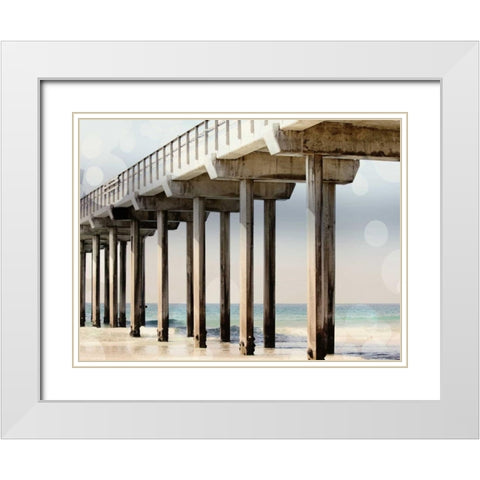 Boardwalk III White Modern Wood Framed Art Print with Double Matting by Coomes, Sylvia