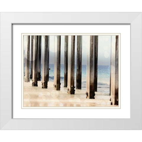 Boardwalk IV White Modern Wood Framed Art Print with Double Matting by Coomes, Sylvia