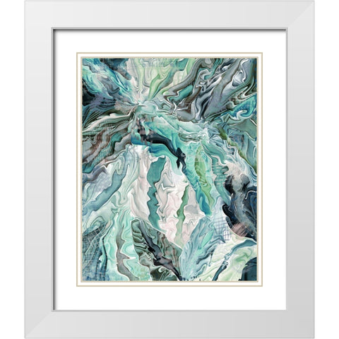 Tropical Forest Abstract 1 White Modern Wood Framed Art Print with Double Matting by Fab Funky