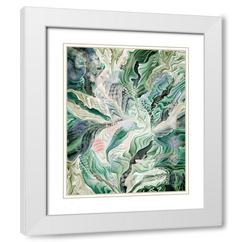 Tropical Forest Abstract 2 White Modern Wood Framed Art Print with Double Matting by Fab Funky