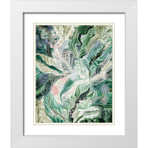 Tropical Forest Abstract 2 White Modern Wood Framed Art Print with Double Matting by Fab Funky